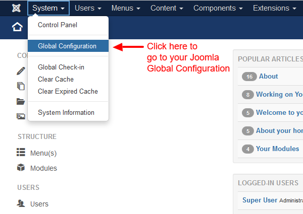 go-to-joomla-global-configuration