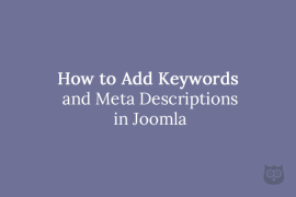 How to Add Keywords and Meta Descriptions in Joomla