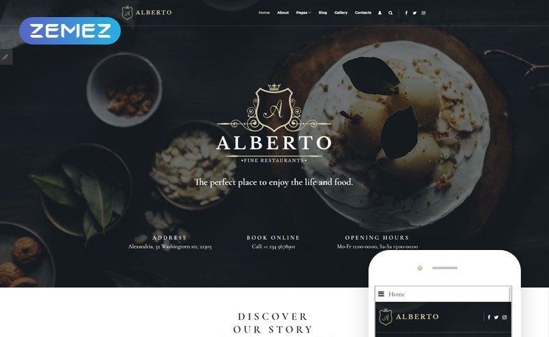 Alberto Restaurant Responsive Classy Joomla Template