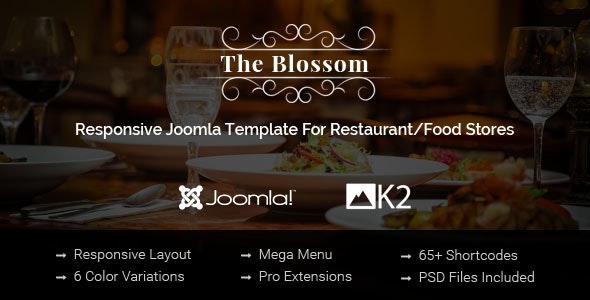 Blossom Responsive Joomla Template For Restaurant