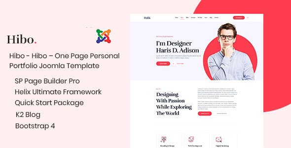 Hibo Personal Portfolio Joomla Template