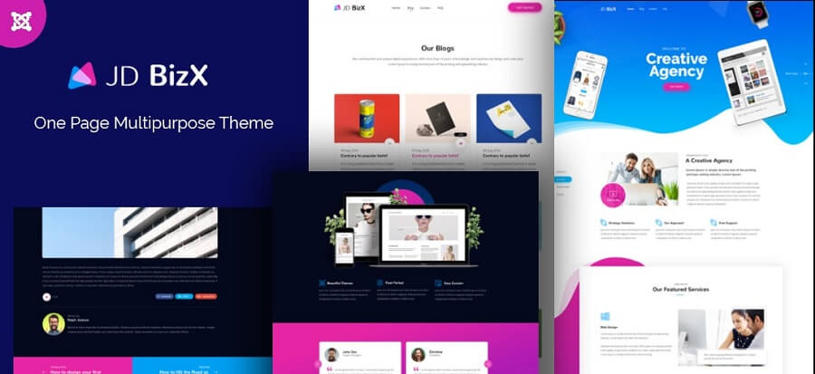 one page Joomla template