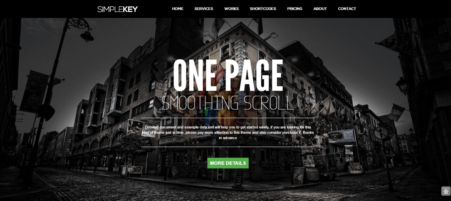 SimpleKey one page Joomla Template