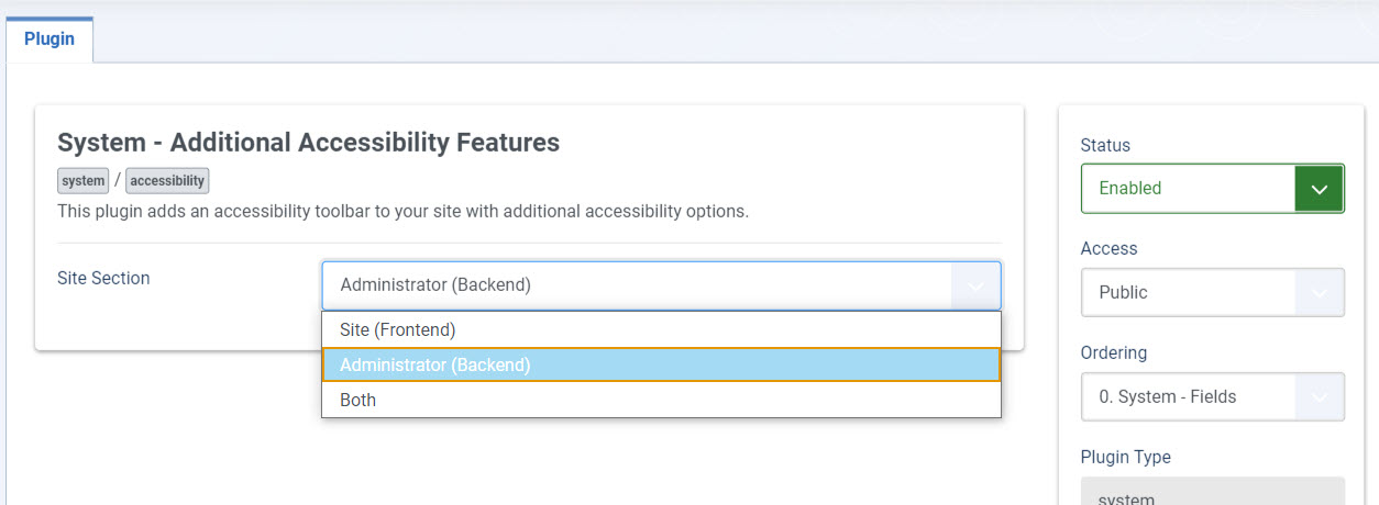 Site Section for Accessibility