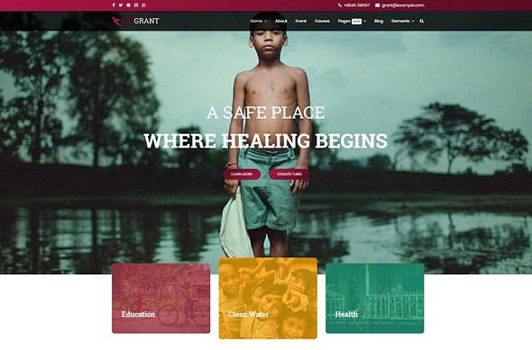 grant nonprofit charity joomla template