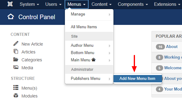 joomla-add-new-menu-item-in-publisher-menu