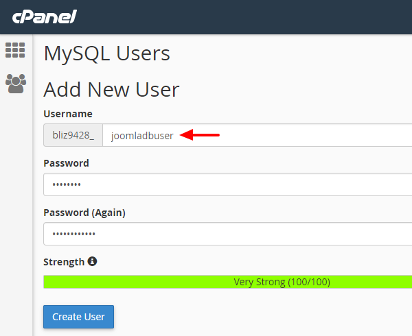 joomla-cpanel-database-user-name