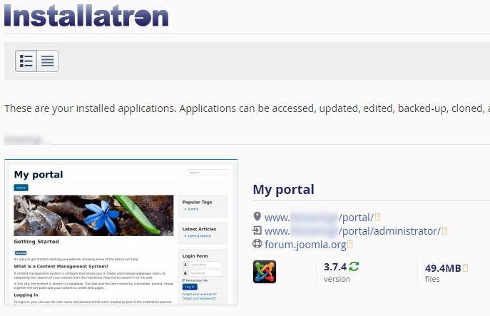 joomla-cpanel-installatron-final-screen