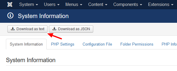 joomla-download-system-information