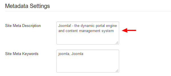 Joomla meta keywords outlet