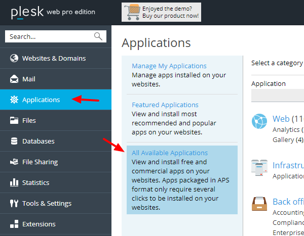 joomla-plesk-available-apps