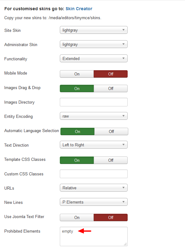 joomla-tinymce-configuration