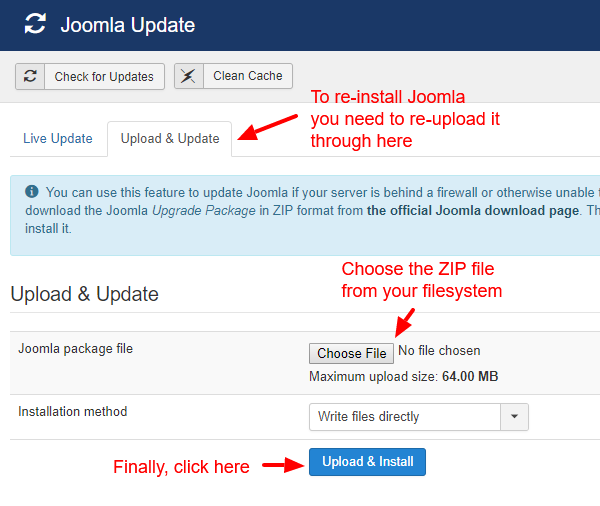 joomla-upload-and-update