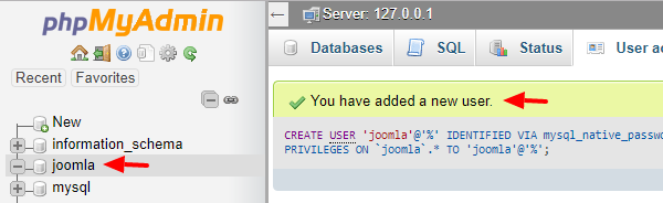 joomla-xampp-completed-database-and-user