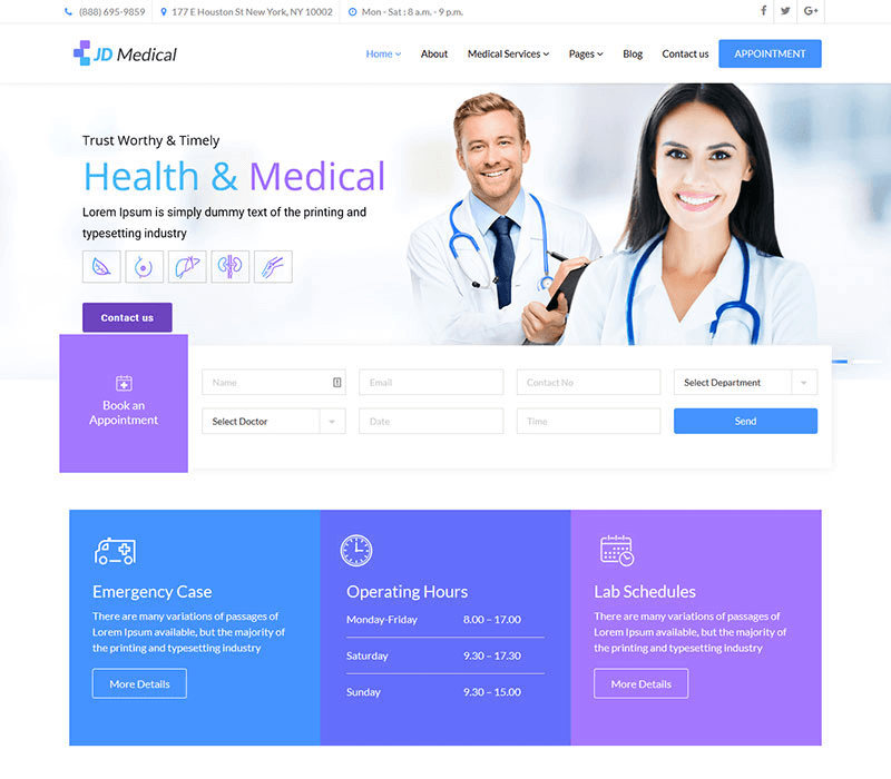 JD medical - Healthcare Joomla Template