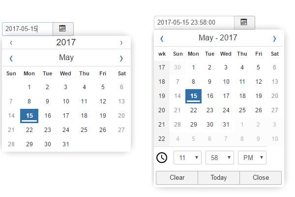 New datepicker in Joomla 3.7